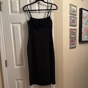 NWOT, Z Supply Black Bodycon  Midi Dress With Spaghetti Straps - Size Small